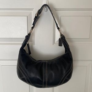 Coach leather bag.  Black in color.